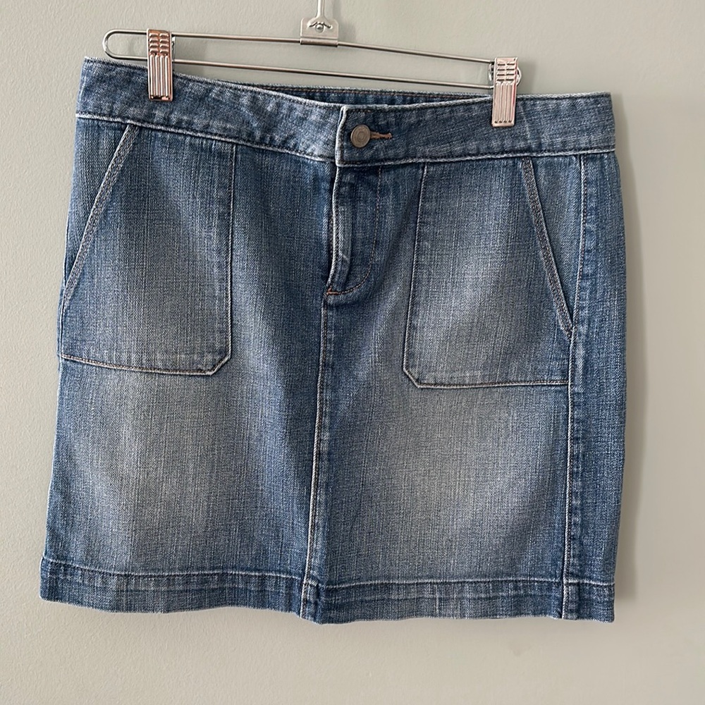 Loft blue Jean mini skirt